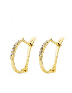 18K PENDIENTES ORO AMARILLO 1.5MM. GROSOR. 17 X 9MM.