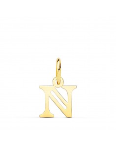 18K COLGANTE ORO AMARILLO INICIAL LETRA " N " 11X10 MM