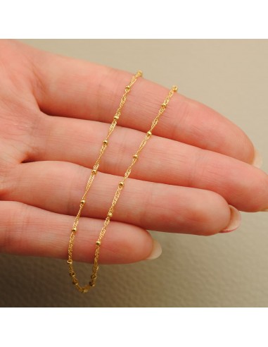 18K CADENA ORO AMARILLO SINGAPUR CON BOLAS LISAS. LARGO: 45 CM - ANCHO: 1,2 MM