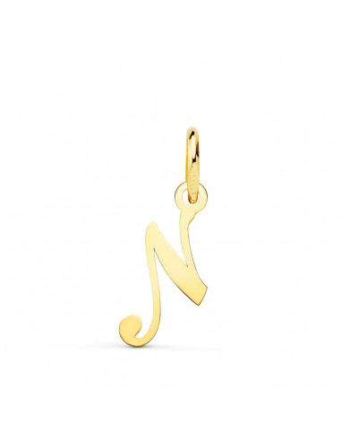 18K COLGANTE ORO AMARILLO INCIAL LETRA " N " 15X8 MM