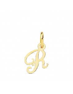 18K COLGANTE ORO AMARILLO INCIAL LETRA " R " 11X9 MM