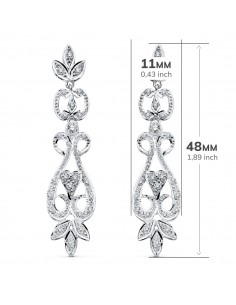 18K PENDIENTES ORO BLANCO CIRCONITAS PRESION 2