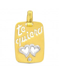 18K COLGANTE ORO AMARILLO TE QUIERO CALADO CORAZON 20X14 MM C. AMOR