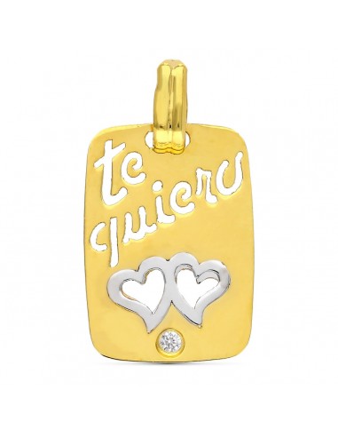 18K COLGANTE ORO AMARILLO TE QUIERO CALADO CORAZON 20X14 MM C. AMOR