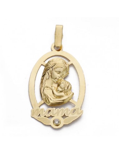 18K COLGANTE ORO AMARILLO MADRE LASER. 25X16 MM