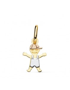 18K COLGANTE ORO TRICOLOR NIÑO MUÑECO 17X12 MM