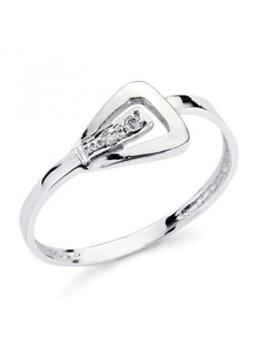 18K SORTIJA ORO BLANCO DIAMANTES NATURALES TALLA BRILLANTE 0 016  QTS. 8 X 7MM