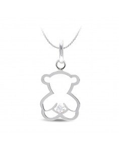 18K COLGANTE ORO BLANCO OSO CIRCONITA ORO BLANCO