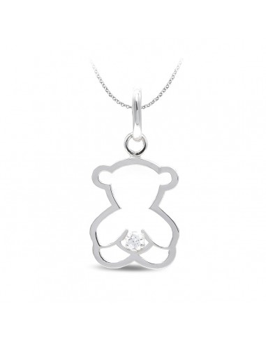18K COLGANTE ORO BLANCO OSO CIRCONITA ORO BLANCO