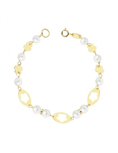 18K PULSERA COMUNION ORO AMARILLO PERLA 5.5 MM 16CM