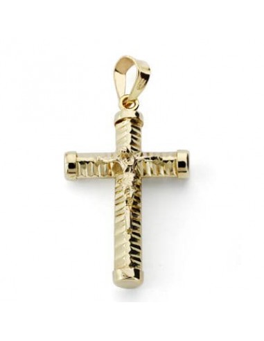 18K CRUZ ORO AMARILLO CON CRISTO HUECA 24X15 MM