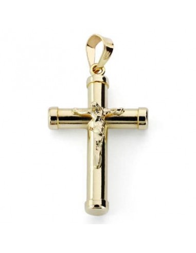 18K CRUZ ORO AMARILLO CON CRISTO HUECA 24X15X3 MM