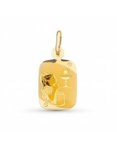 18K MEDALLA ORO AMARILLO ESMALTADA CAPILLA 20X12 MM
