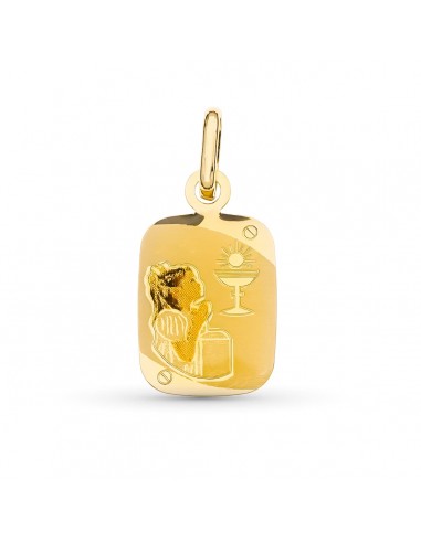 18K MEDALLA ORO AMARILLO ESMALTADA CAPILLA 20X12 MM