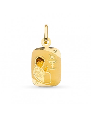 18K MEDALLA ORO AMARILLO ESMALTADA CAPILLA 20X12 MM