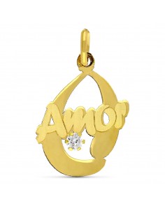 18K COLGANTE ORO AMARILLO AMOR 17X11 MM