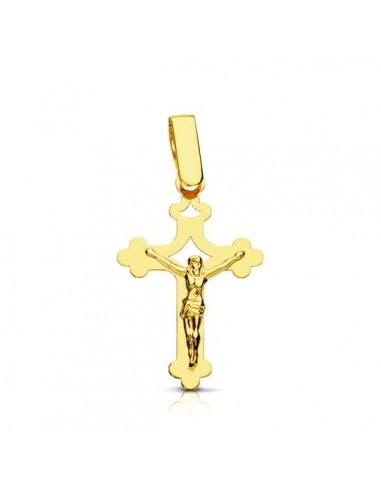 18K CRUZ ORO AMARILLO CON CRISTO CALADA LASER. 22X14 MM