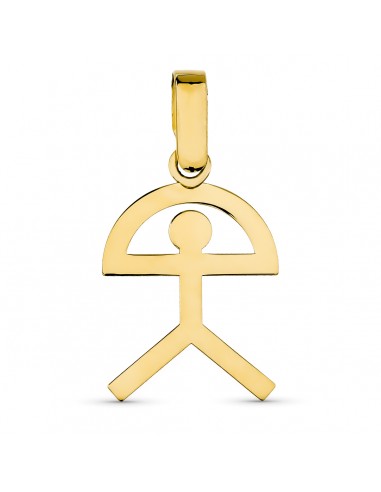 18K COLGANTE AMULETO ORO AMARILLO INDALO SILUETA MEDIANO 18X12 MM