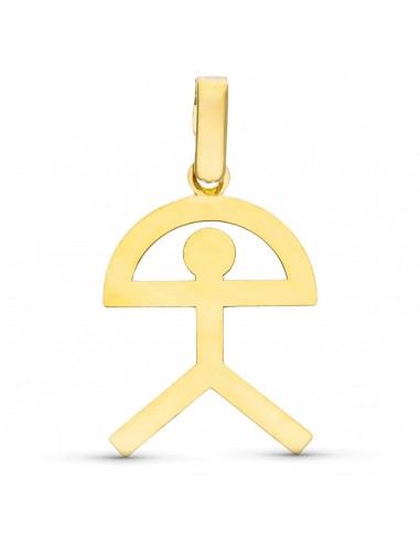18K COLGANTE AMULETO ORO AMARILLO INDALO SILUETA GRANDE