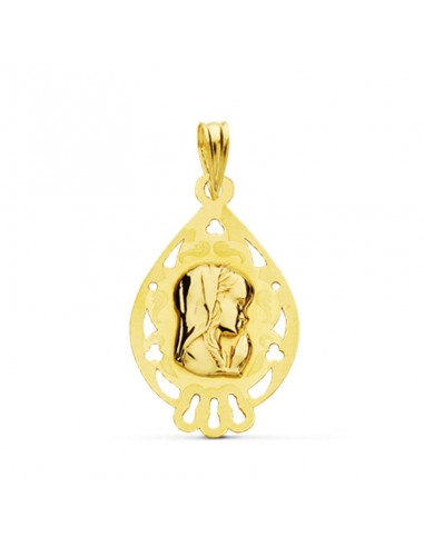 18K MEDALLA ORO AMARILLO VIRGEN NIÑA 22X13 MM