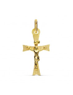 18K CRUZ ORO AMARILLO CON CRISTO. 22X12 MM