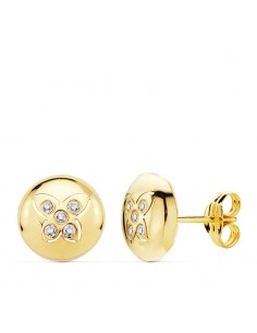 18K PENDIENTES ORO AMARILLO MARIPOSA CIRCONITAS 8,5MM.
