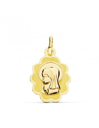18K MEDALLA ORO AMARILLO VIRGEN NIÑA LIGERA 17X12 MM