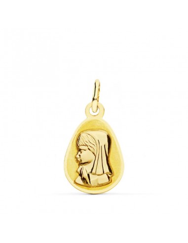 18K MEDALLA ORO AMARILLO VIRGEN NIÑA GOTA 17X10 MM