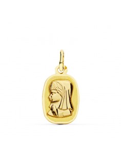 18K MEDALLA ORO AMARILLO VIRGEN NIÑA LASER. 17X10 MM