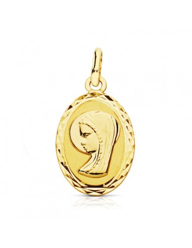 18K MEDALLA ORO AMARILLO VIRGEN NIÑA OVAL. 20X12 MM