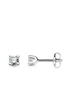 18K PENDIENTES ORO BLANCO CON DIAMANTES LABORATORIO 2 5 MM TALLA BRILLANTE 0 120 QTS. VS2-G. CIERRE PRESION