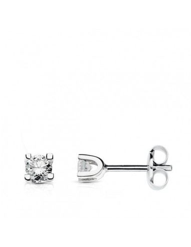18K PENDIENTES ORO BLANCO CON DIAMANTES LABORATORIO 2 5 MM TALLA BRILLANTE 0 120 QTS. VS2-G. CIERRE PRESION