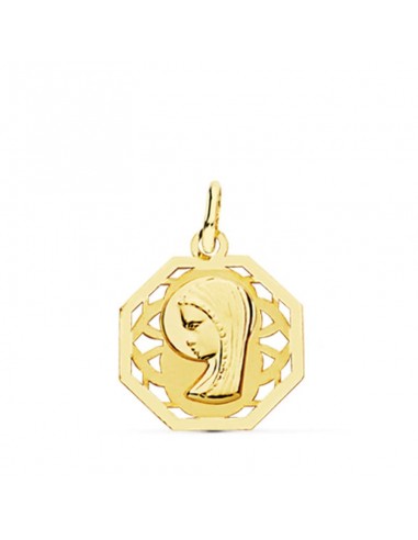 18K MEDALLA ORO AMARILLO VIRGEN NIÑA LAGRIMA 20X13 MM