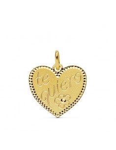 18K COLGANTE ORO AMARILLO CORAZON " TE QUIERO " 16X15 MM C. AMOR