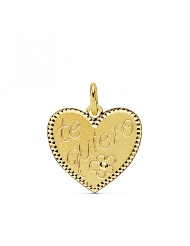 18K COLGANTE ORO AMARILLO CORAZON " TE QUIERO " 16X15 MM C. AMOR