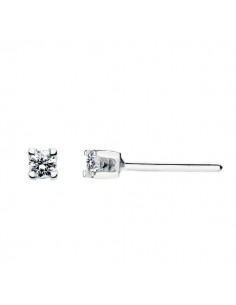 18K PENDIENTES ORO BLANCO 2 DIAMANTES LABORATORIO 0 09 QTS. VS2-G. CIERRE PRESION MEDIDA: 2 5MM