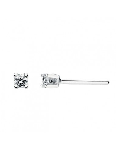 18K PENDIENTES ORO BLANCO 2 DIAMANTES LABORATORIO 0 09 QTS. VS2-G. CIERRE PRESION MEDIDA: 2 5MM