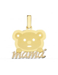 18K COLGANTE BICOLOR MAMA OSO. 21X17 MM