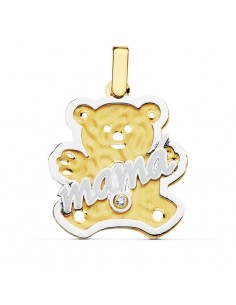 18K COLGANTE BICOLOR MAMA OSO. 22X21 MM
