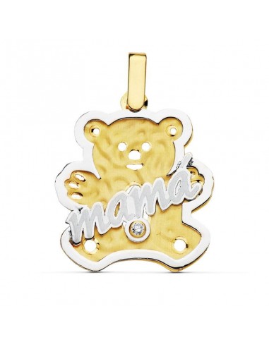 18K COLGANTE BICOLOR MAMA OSO. 22X21 MM