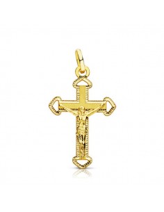 18K CRUZ ORO AMARILLO CON CRISTO. 23X14 MM