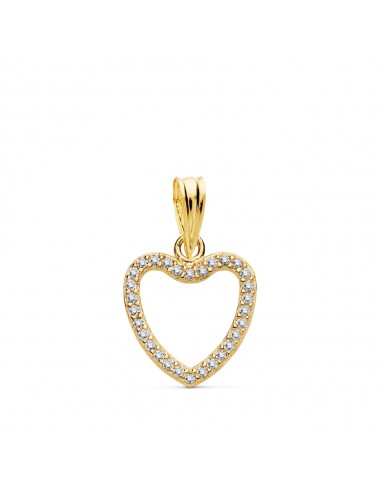 18K COLGANTE ORO AMARILLO CORAZON CIRCONITA 13X13 MM C. AMOR