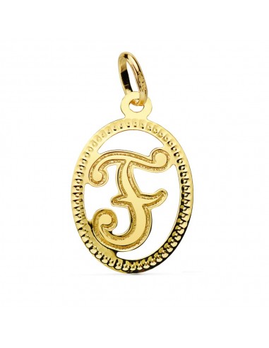 18K COLGANTE ORO AMARILLO INICIAL LETRA F 21X14 MM