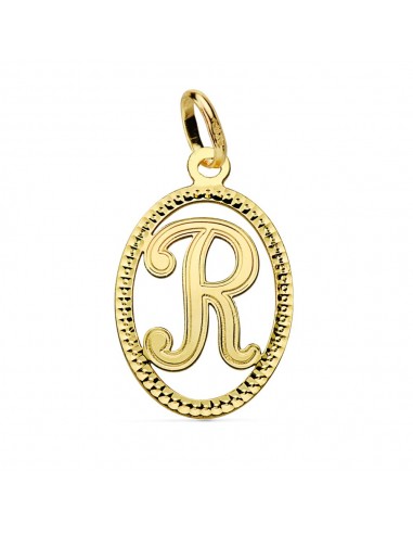 18K COLGANTE ORO AMARILLO INICIAL LETRA R 21X14 MM