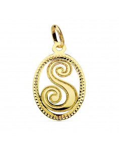18K COLGANTE ORO AMARILLO INICIAL LETRA S 21X14 MM