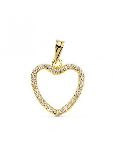 18K COLGANTE ORO AMARILLO CORAZON CIRCONITA 16X16 MM C. AMOR