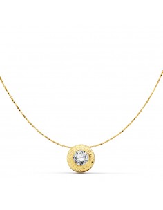 18K COLGANTE CHATÓN GRECA 8,5 MM CADENA 42 C