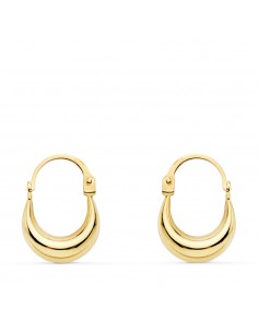 18K PENDIENTES ORO AMARILLO HUECOS MORCILLA. 11 X 4 MM.