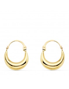 18K PENDIENTES HUECOS MORCILLA. 13 X 4 MM.