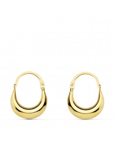 18K PENDIENTES HUECOS MORCILLAS. 15 X 5 MM.